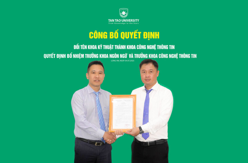 Lễ trao quyết định bổ nhiệm Trưởng Khoa và đổi tên Khoa Kỹ thuật thành Khoa Công nghệ Thông tin